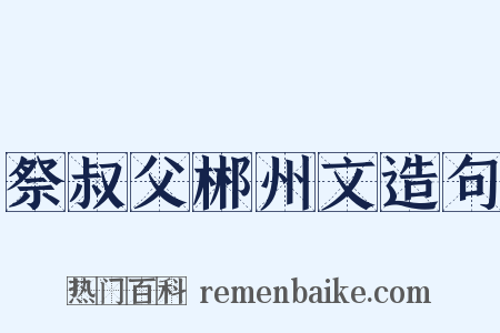 祭叔父郴州文造句是什么意思的图片